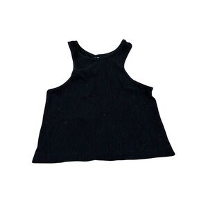 black ribbed tank